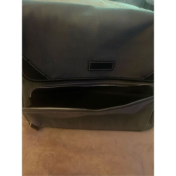 Cole Haan Men’s Canvas Leather Messenger Shoulder Bag Laptop Briefcase - Picture 9 of 14